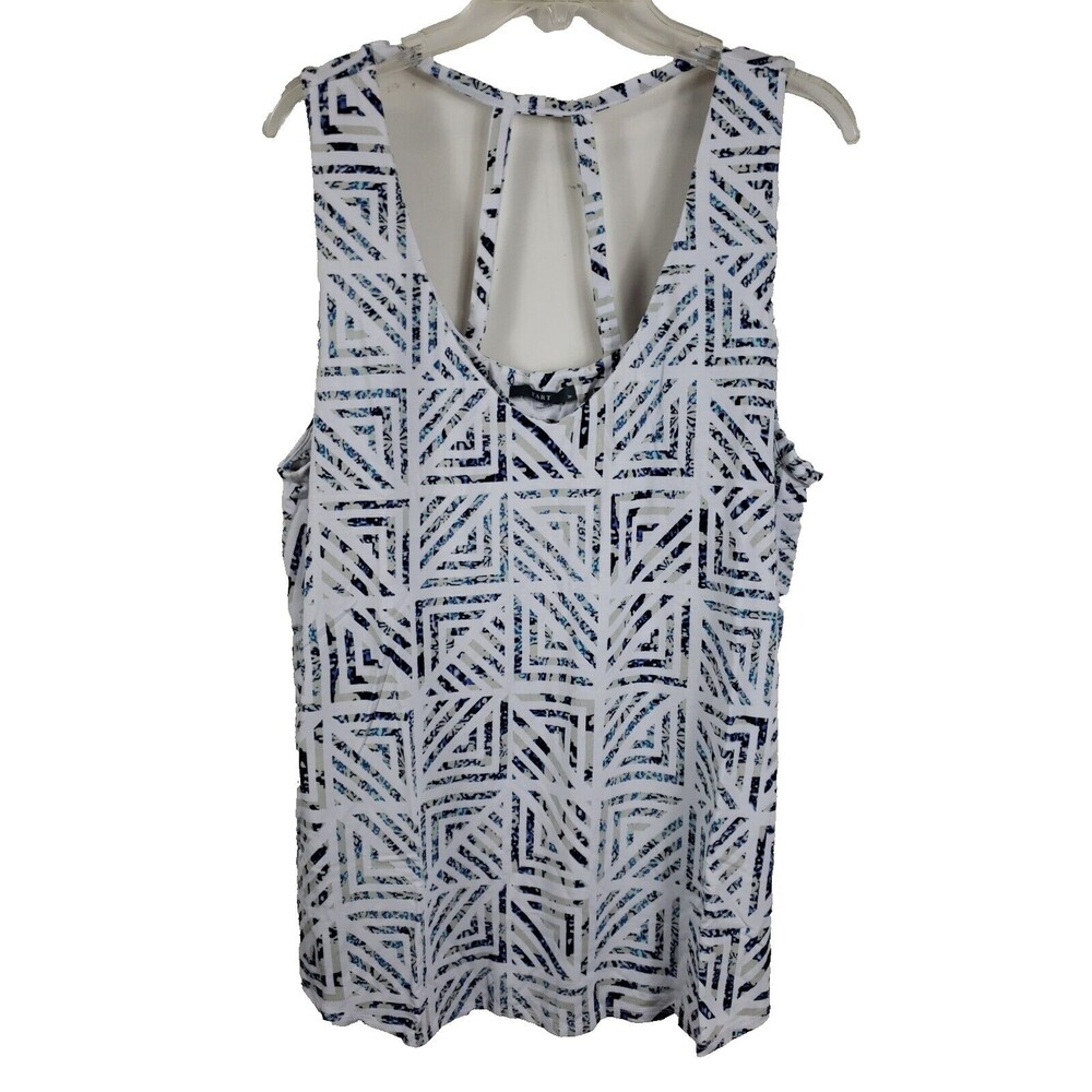 Tart Collections Women’s 3X Ansley Top sleeveless blue white NEW